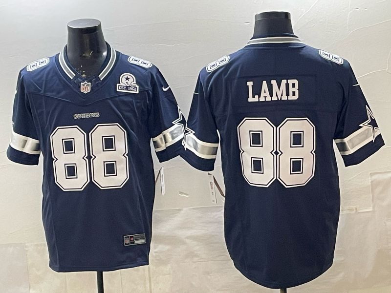 Men 2026 Dallas Cowboys #88 Lamb Blue 3th generations Nike Limited NFL Jersey style 04